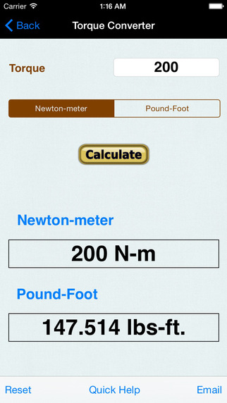 Torque Calculator Units Converter