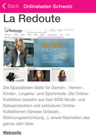Onlineladen Schweiz screenshot 2