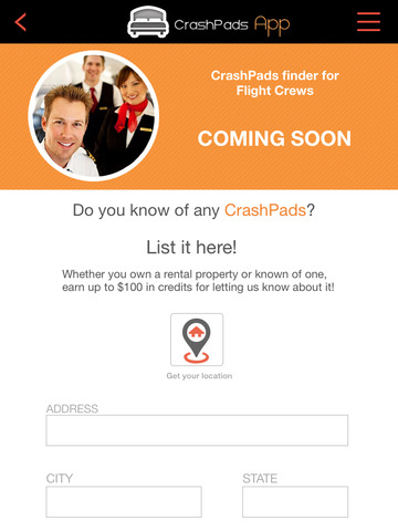 【免費商業App】CrashPadsApp - Flight Crew, Crash Pads!-APP點子