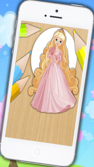 Paint and color Rapunzel - Educational game for girls princesses fingerprinting - PREMIUM