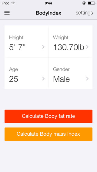 【免費健康App】BodyIndex-Calculate your body mass index and body fat rat-APP點子