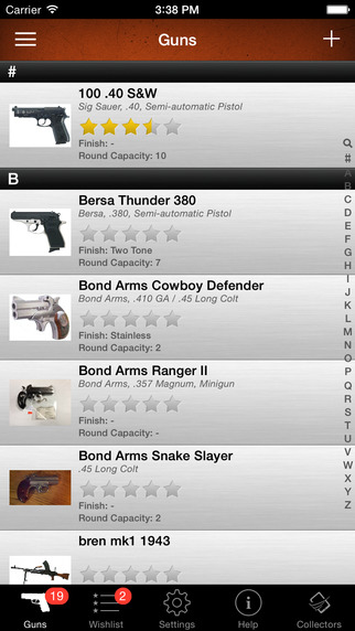 Gun Firearm and Ammo Collector Inventory and Database Manager for hunters hunter hunting and handgun