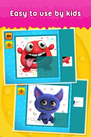 Cute Friendly Monsters - puzzle game for little girls, boys and preschool kids - Free screenshot 4