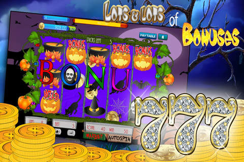 `` A 777 ´´ Aaces AAA Halloween pumpkin slots -  Trick or treat while journey in scary gambling world screenshot 2