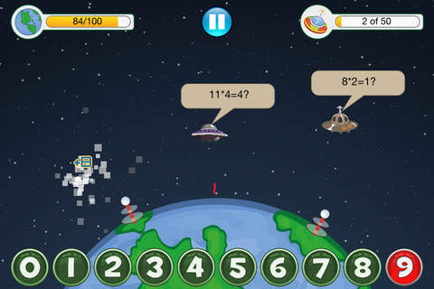 Math Defender: Protect Earth with your knowledge for Kids screenshot 2