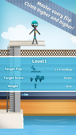 【免費遊戲App】Stickman High Diving PRO - Touch, Jump & Flip!-APP點子