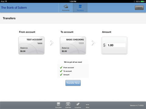 BANK OF SALEM MISSOURI FOR iPad screenshot 4