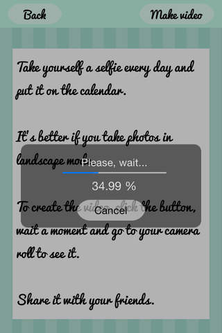 Selfie video - crea un video con tus selfies screenshot 3