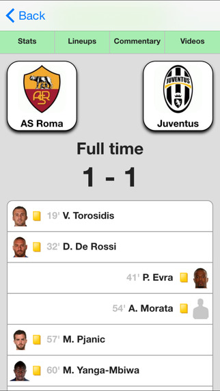 Live Scores for Serie A