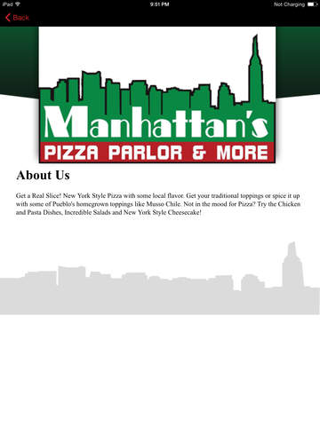 【免費生活App】Manhattans Pizza Parlor & More HD-APP點子