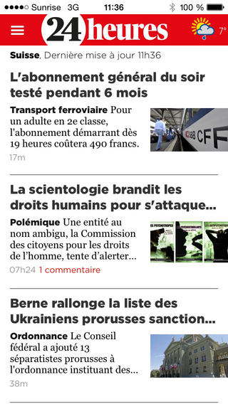 【免費新聞App】24 heures mobile-APP點子