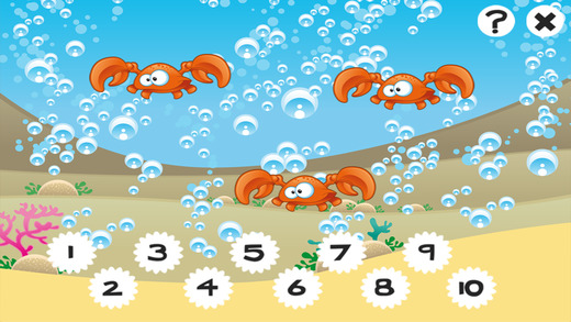An Ocean Counting Game for Children to learn and play with Marine Animals