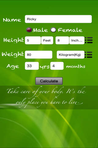 BMI,Fat Calculator screenshot 3