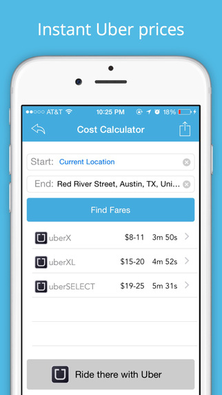 Cost Calculator for Uber