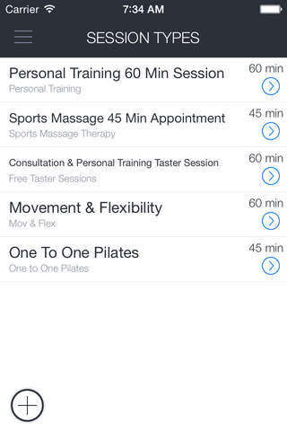 Wellbeing Fitness Booking App screenshot 2