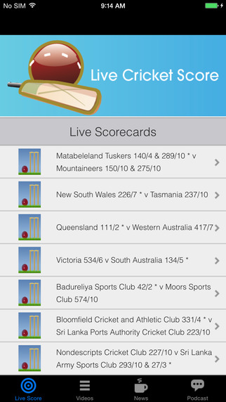 Bazinga Live Cricket Scores