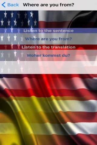 USA Germany Sentences - English German Audio Sentence Voice Phrases Englisch Deutsche United-States screenshot 3