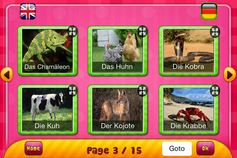 Kind Tier : German - English Animals And Tools for Babies Free screenshot 3