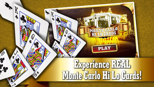 Monte Carlo Hi-lo Cards FREE - Live Addicting High or Lower Card Casino Game