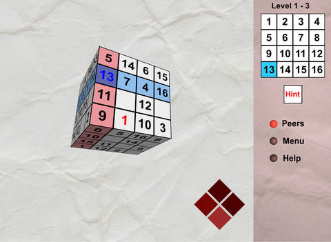 Sudocube - 3D sudoku cube for iPad