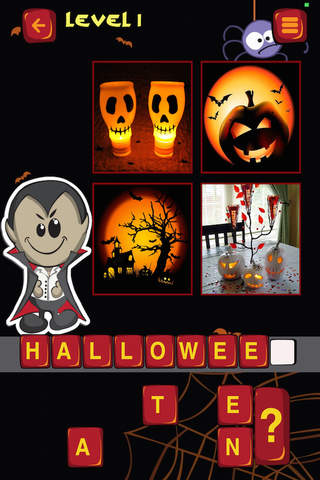 Halloween Picture Puzzle - 4 Pics One Word Cute Trivia Game screenshot 3