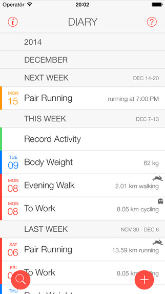 Bit of Exercise - Training Diary GPS Running Cycling and Walking