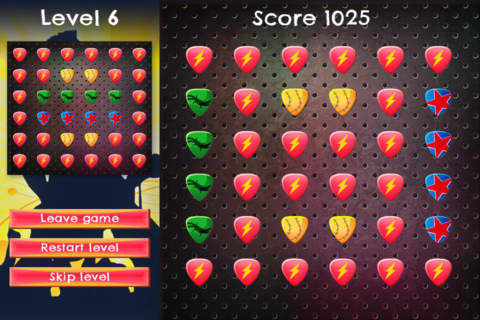 Rockstar Pick - FREE - Slide Rows And Match Guitar Picks Puzzle Game screenshot 3