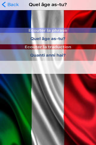 France Italie Phrases - Français Italien Audio Voix screenshot 3