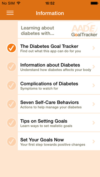 AADE Diabetes Goal Tracker