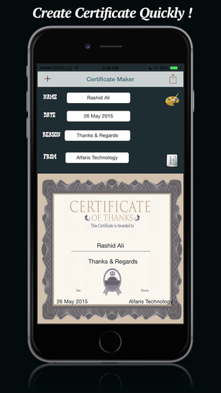 Certificate Maker : Share professional certificates