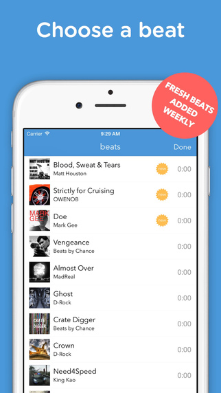 Rapchat - freestyle rap over a beat and share it with friends