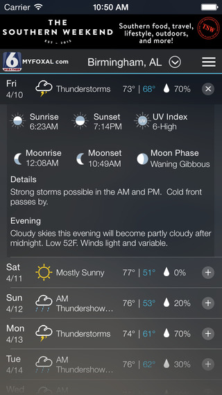 【免費天氣App】FOX6 WBRC StormWarn Center-APP點子