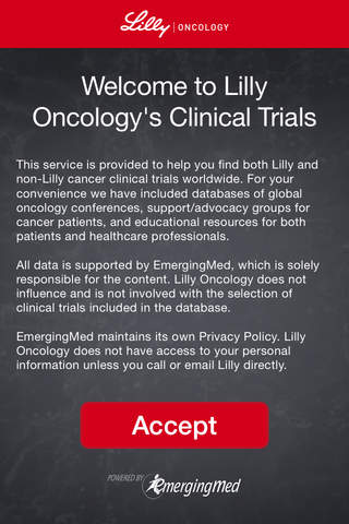 Lilly Oncology Clinical Trials App screenshot 2