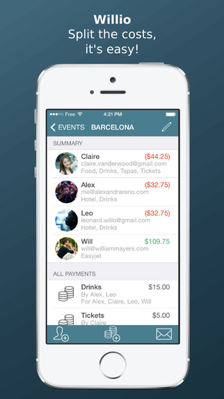 Willio - Split bills between friends and keep track of who owes what