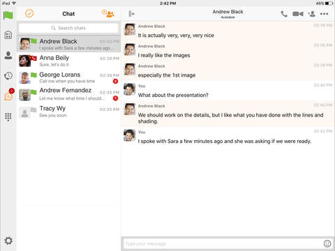 UC-One Communicator for iPad screenshot 3