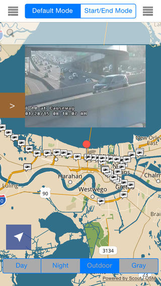 Louisiana New Orleans Offline Map with Real Time Traffic Cameras