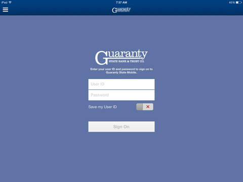Guaranty State Mobile for iPad