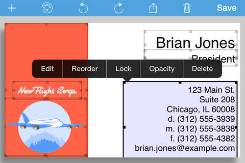 BusinessCardMaker for iOS - Design and print a business card screenshot 4