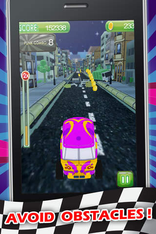 Hippie Monster Van Double Bounce - PRO - Obstacle Course Town Car Race Game screenshot 3