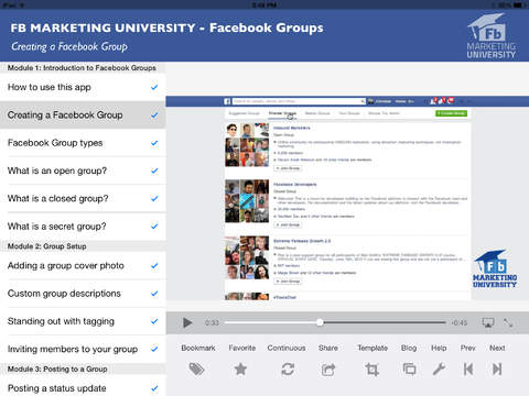 FB Marketing University: Groups - for Facebook