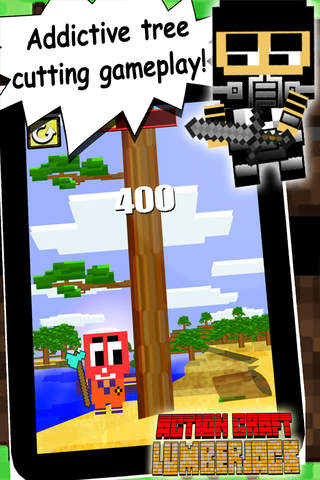 Action Craft Lumberjack - Mini Mine Game Timberman Edition screenshot 2