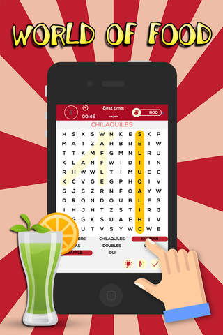 Word Search For Food and Drinks “ Super Classic Wordsearch Puzzle ” screenshot 2