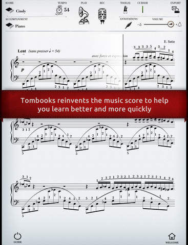 Play Satie – Gnossienne No. 4 interactive piano sheet music