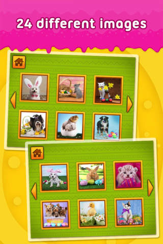 Happy Easter: Funny Animals - puzzle game for little girls, little boys and preschool kids - Free screenshot 3