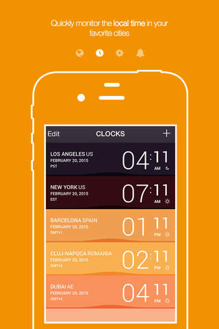 Clocks the world clock with time zones converter, widgets & local alarms screenshot 2