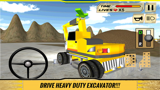 Sand Excavator Driver Simulator 3D : Operate the heavy digger in construction site