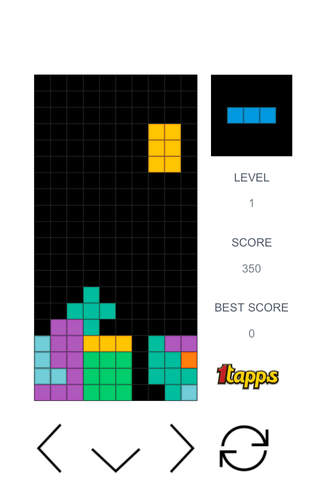 1TapTris - Falling Blocks Classic Puzzle Game for iOS 7 by 1Tapps screenshot 2
