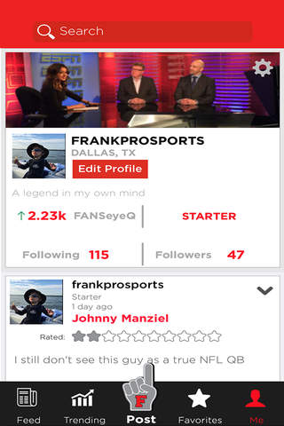 FANSeye - Sports-Centric Social Media Platform screenshot 4