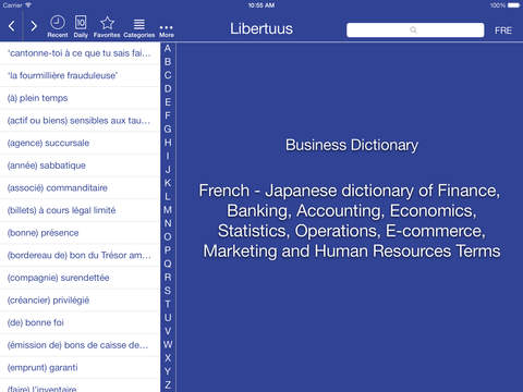 【免費商業App】Libertuus Dictionnaire d'affaires - Dictionnaire Français - Japonais des termes de finance et  économie. Libertuus ビジネス用語辞書 – フランス語-日本語のファイナンスおよび経済学 用語辞書です-APP點子