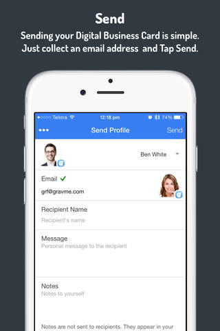 GravMe Pro - Electronic Business Card App screenshot 3